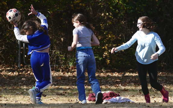 Students Playing Soccer